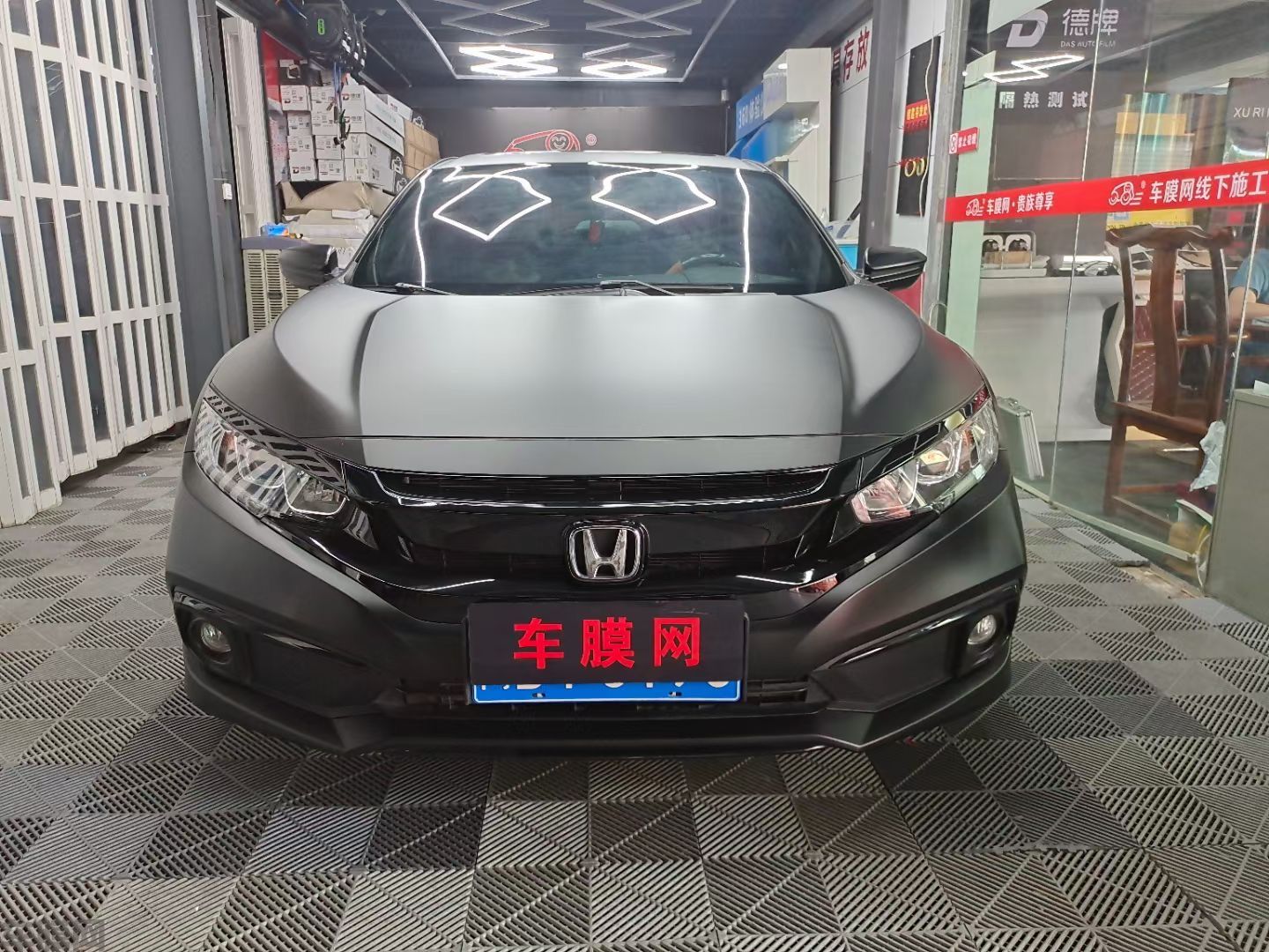 本田思域 哑黑改色膜 效果图
