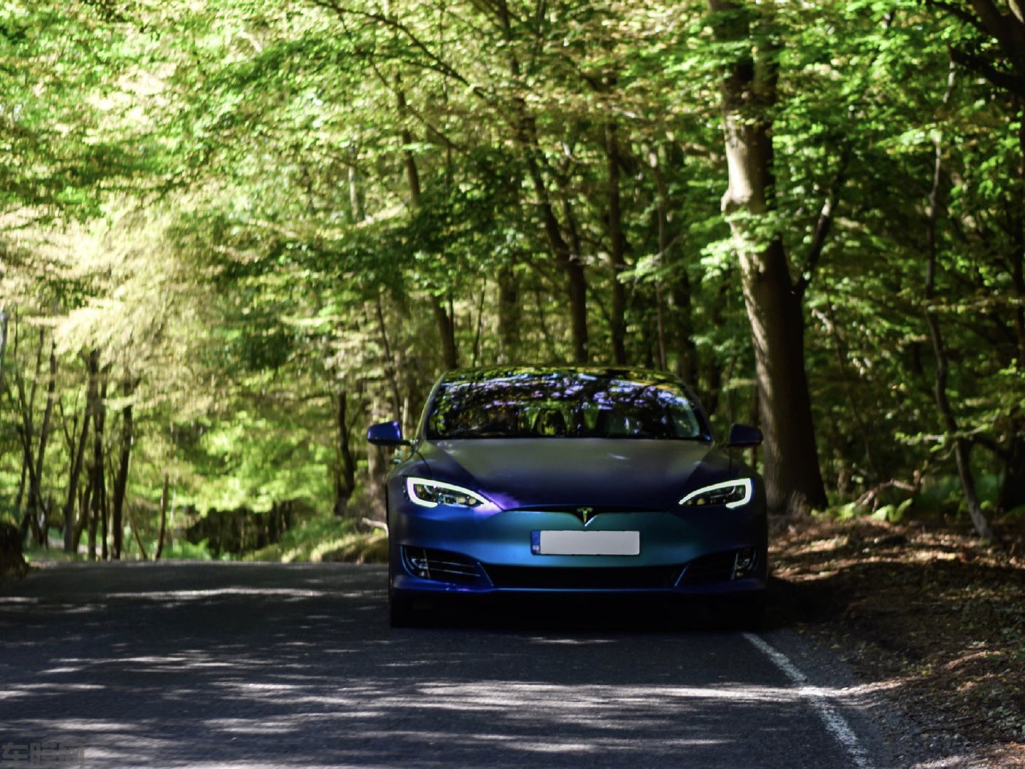 特斯拉MODEL S  变色龙紫魅蓝改色膜 效果图