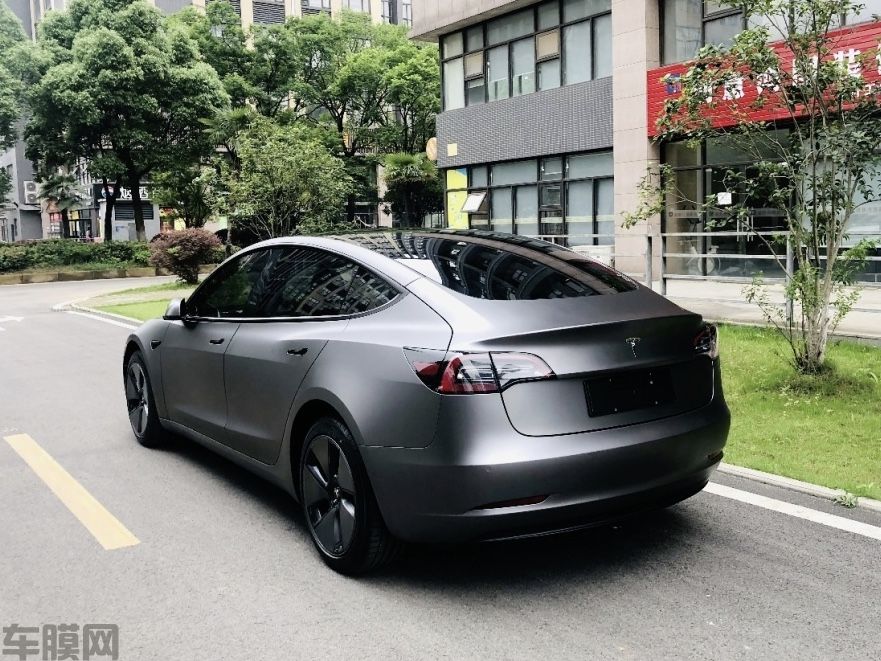 特斯拉Model 3 AMG山灰改色膜 效果图