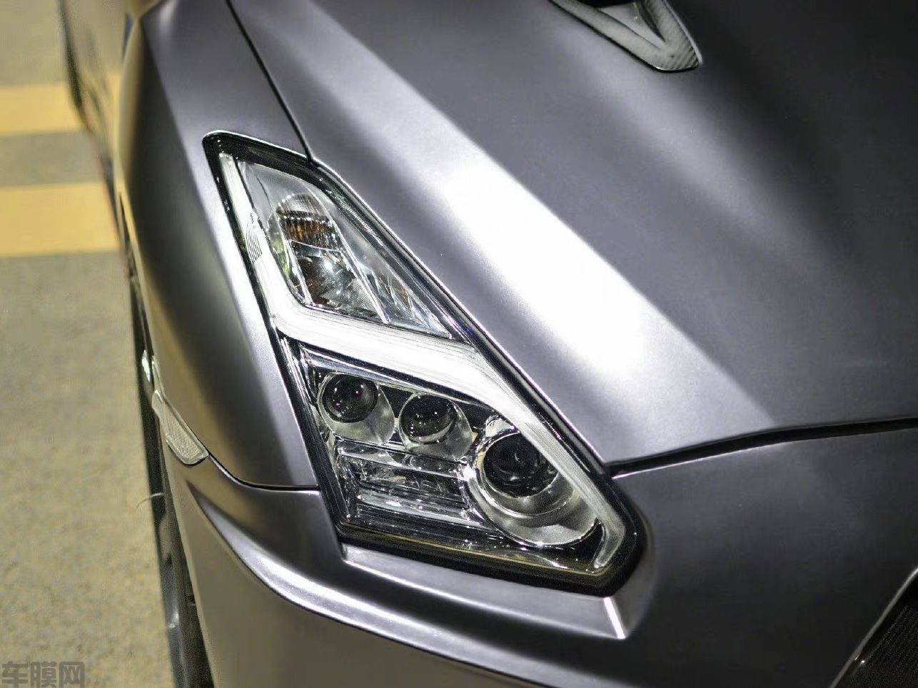 日产GTR 电光钛灰改色膜 效果图