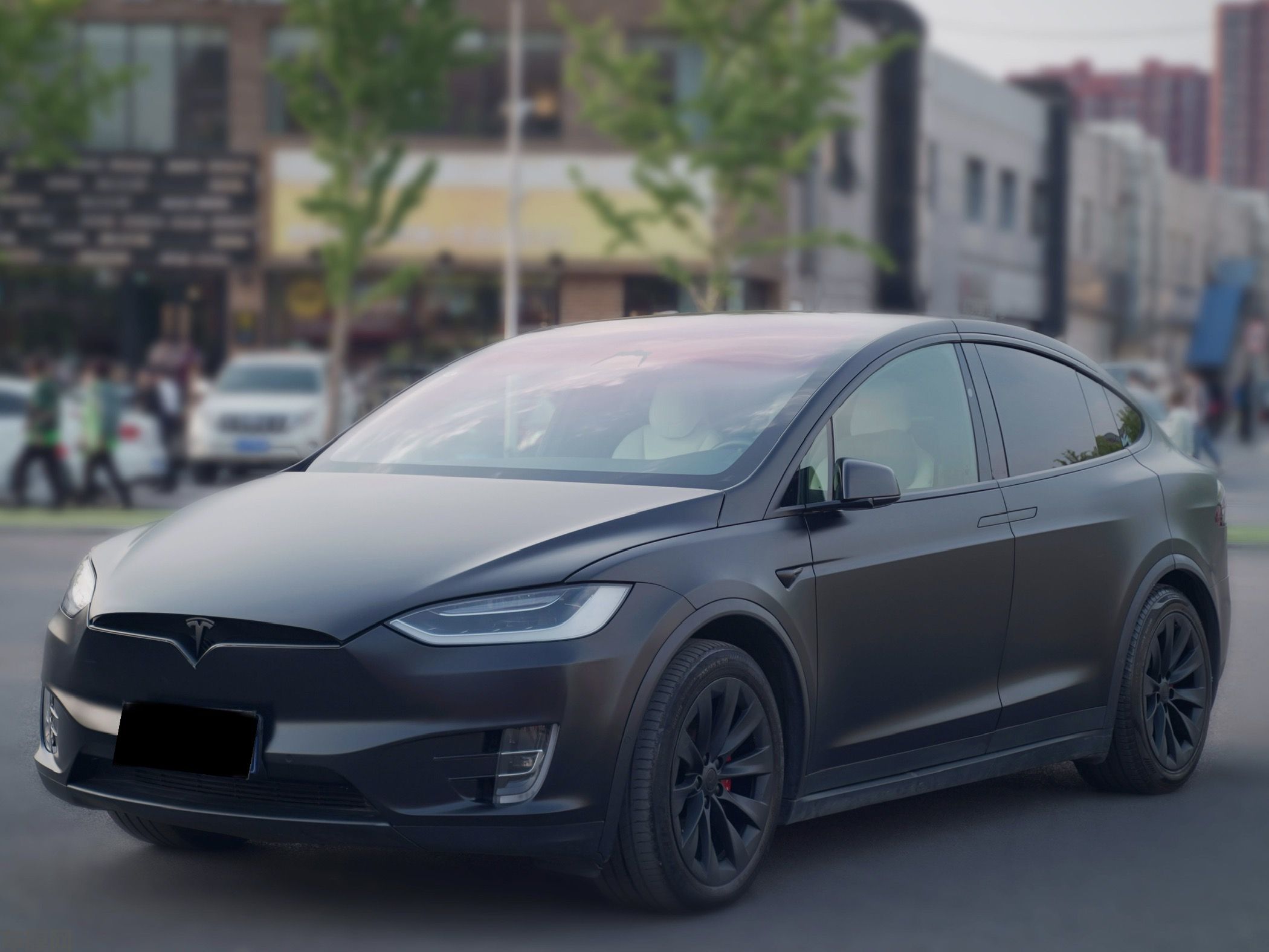 特斯拉ModelX 磨砂黑改色膜 效果图
