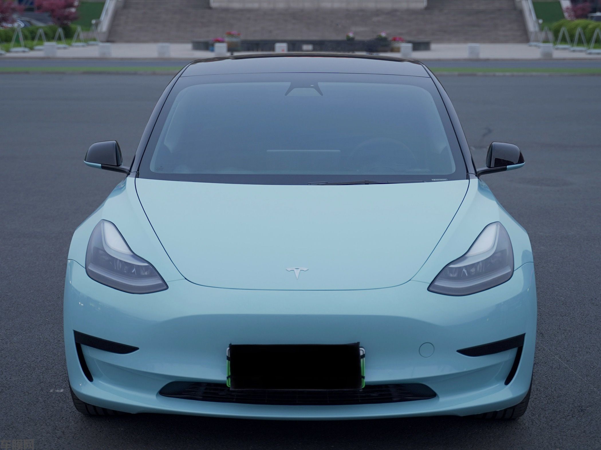 特斯拉Model3 海风蓝改色膜 效果图