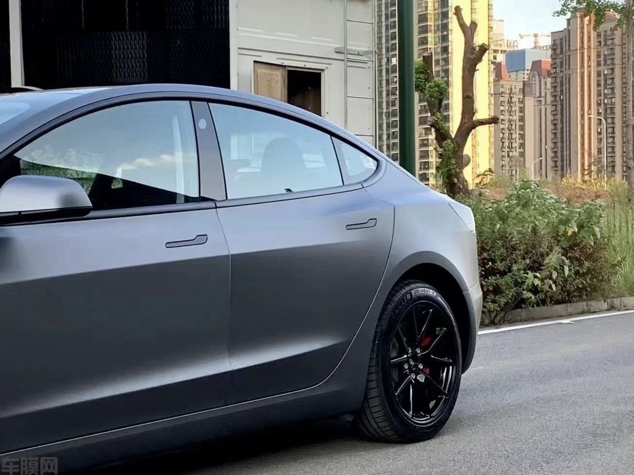 特斯拉Model3 山灰改色膜 效果图