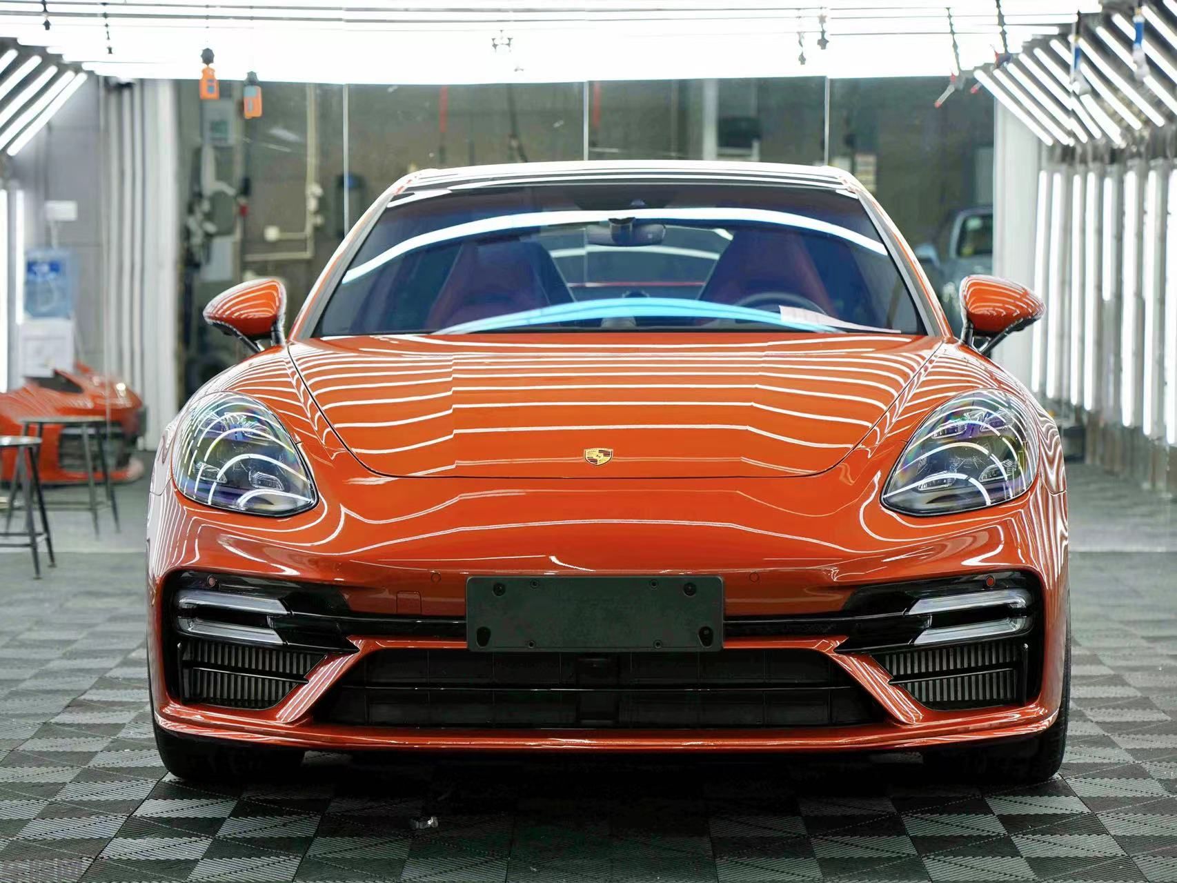 保时捷Panamera 暴力橙改色膜 效果图
