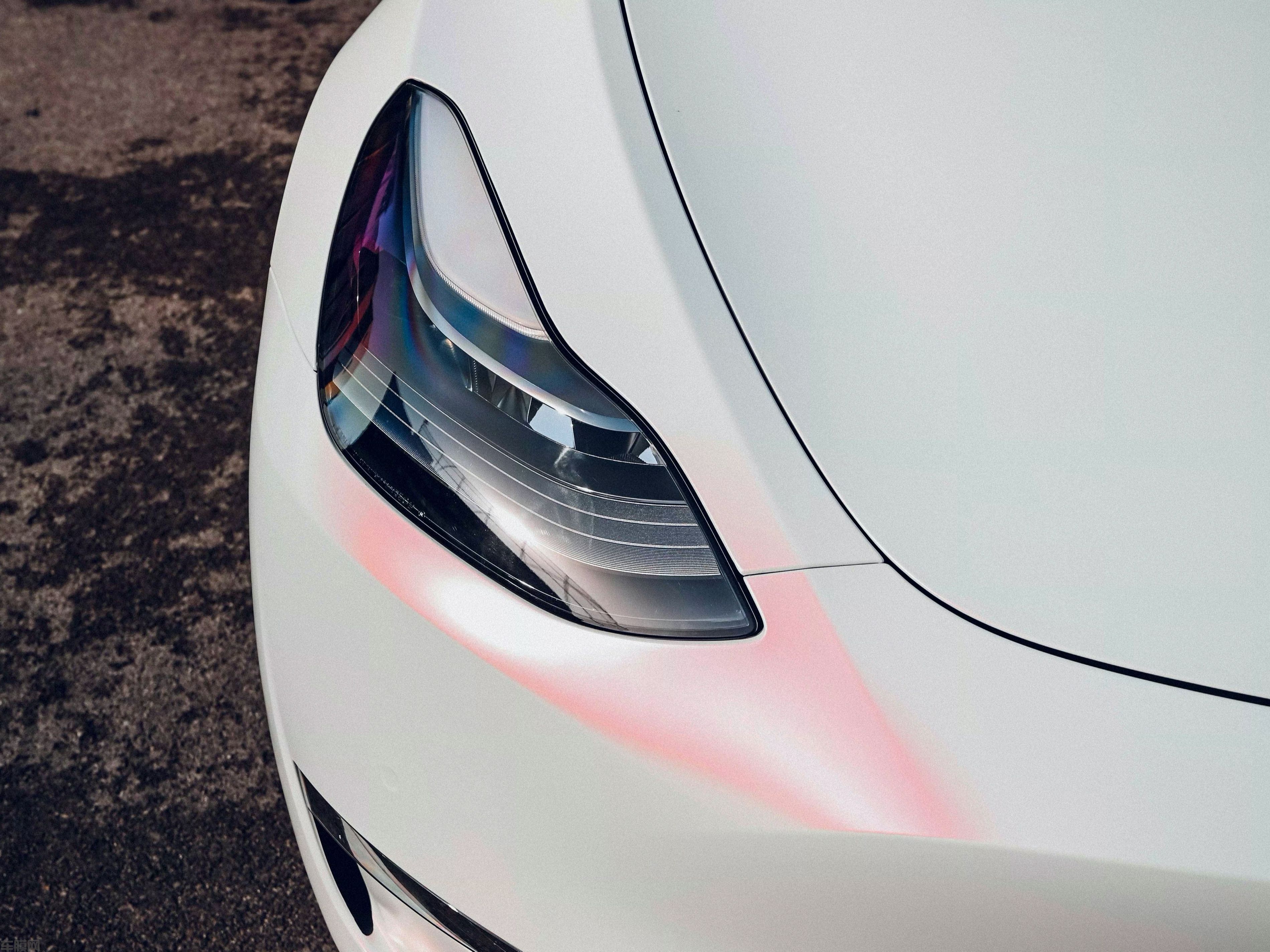 特斯拉ModelY 电光白变紫改色膜 效果图