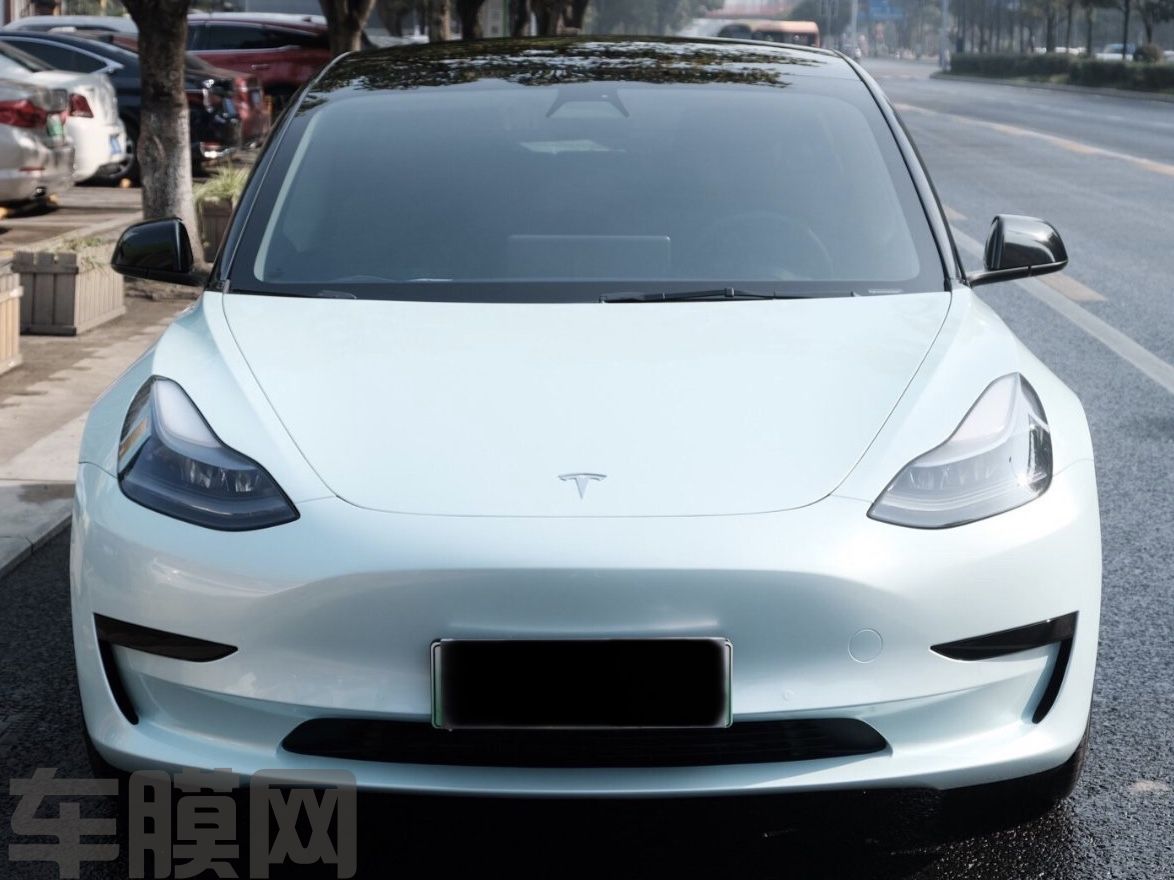 特斯拉Model 3 马卡龙月光玉改色膜 效果图