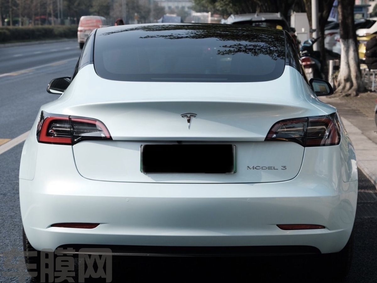 特斯拉Model 3 马卡龙月光玉改色膜 效果图