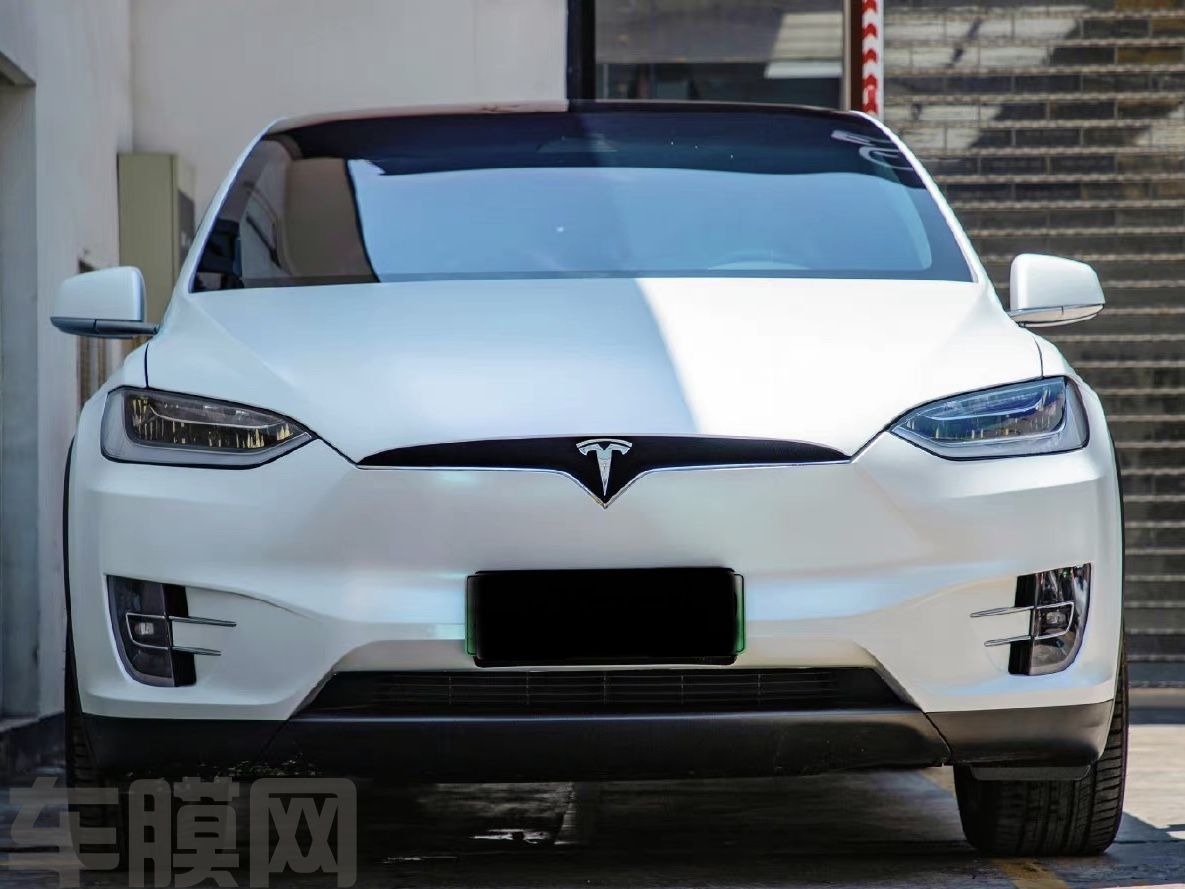 特斯拉 Model X 白变蓝改色膜 效果图