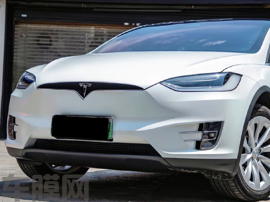 特斯拉 Model X 白变蓝改色膜 效果图