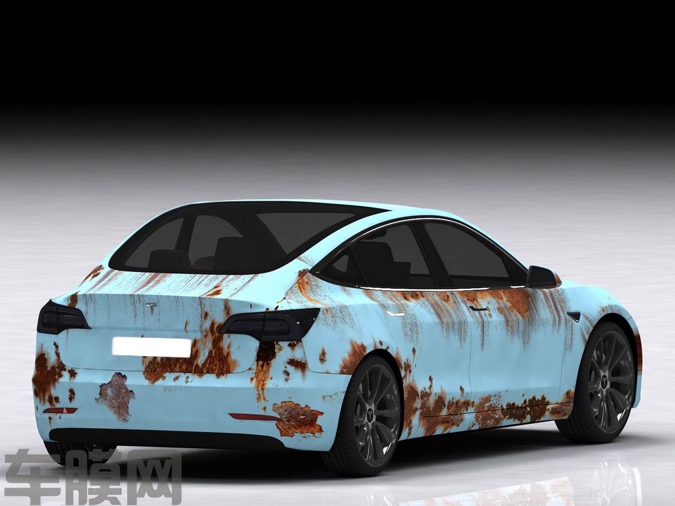 特斯拉Model3 战损系列生锈涂 效果图