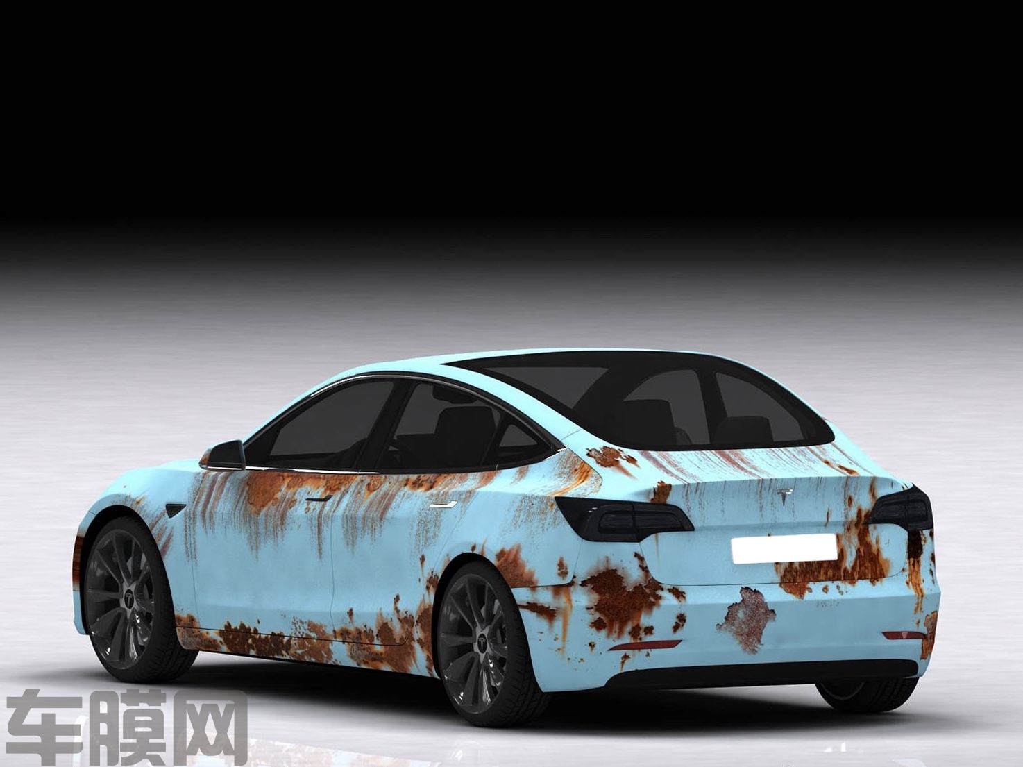 特斯拉Model3 战损系列生锈涂 效果图
