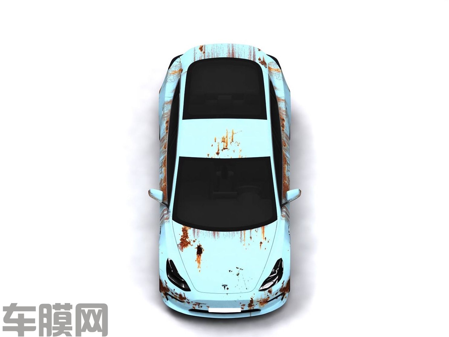 特斯拉Model3 战损系列生锈涂 效果图