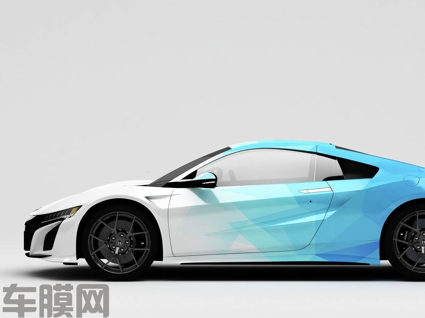 讴歌NSX 赛道系列白蓝格子迷彩 效果图