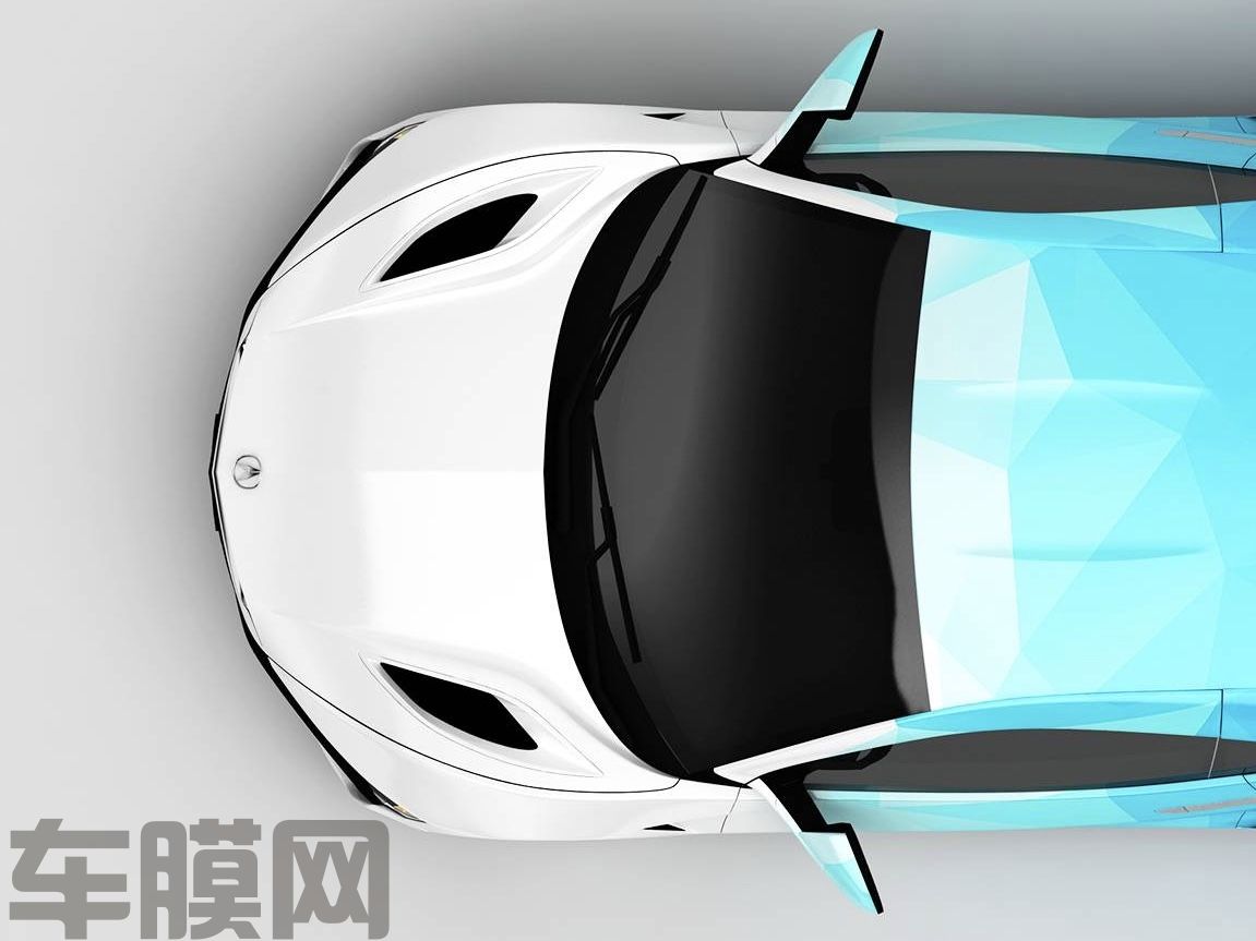 讴歌NSX 赛道系列白蓝格子迷彩 效果图