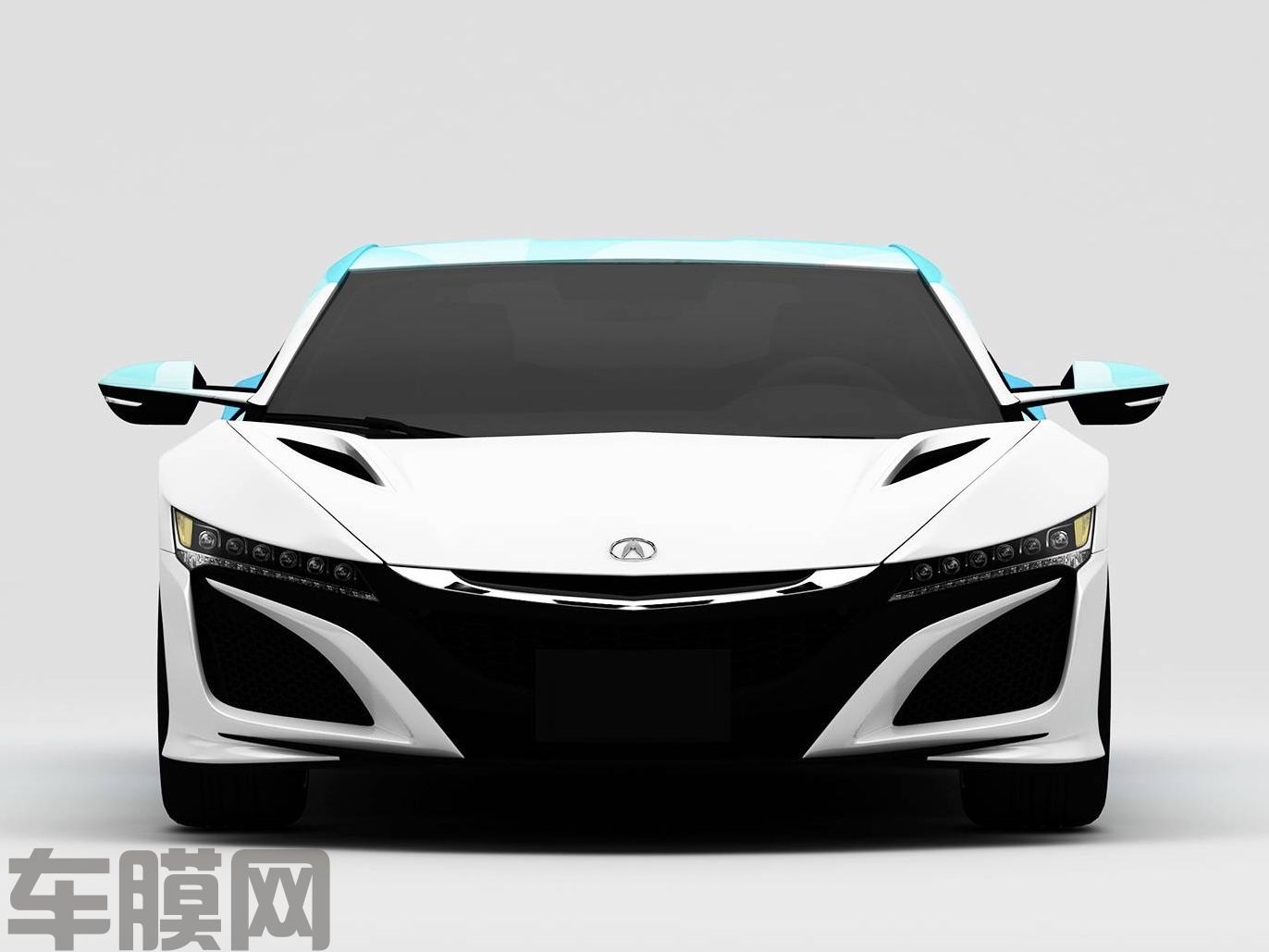 讴歌NSX 赛道系列白蓝格子迷彩 效果图
