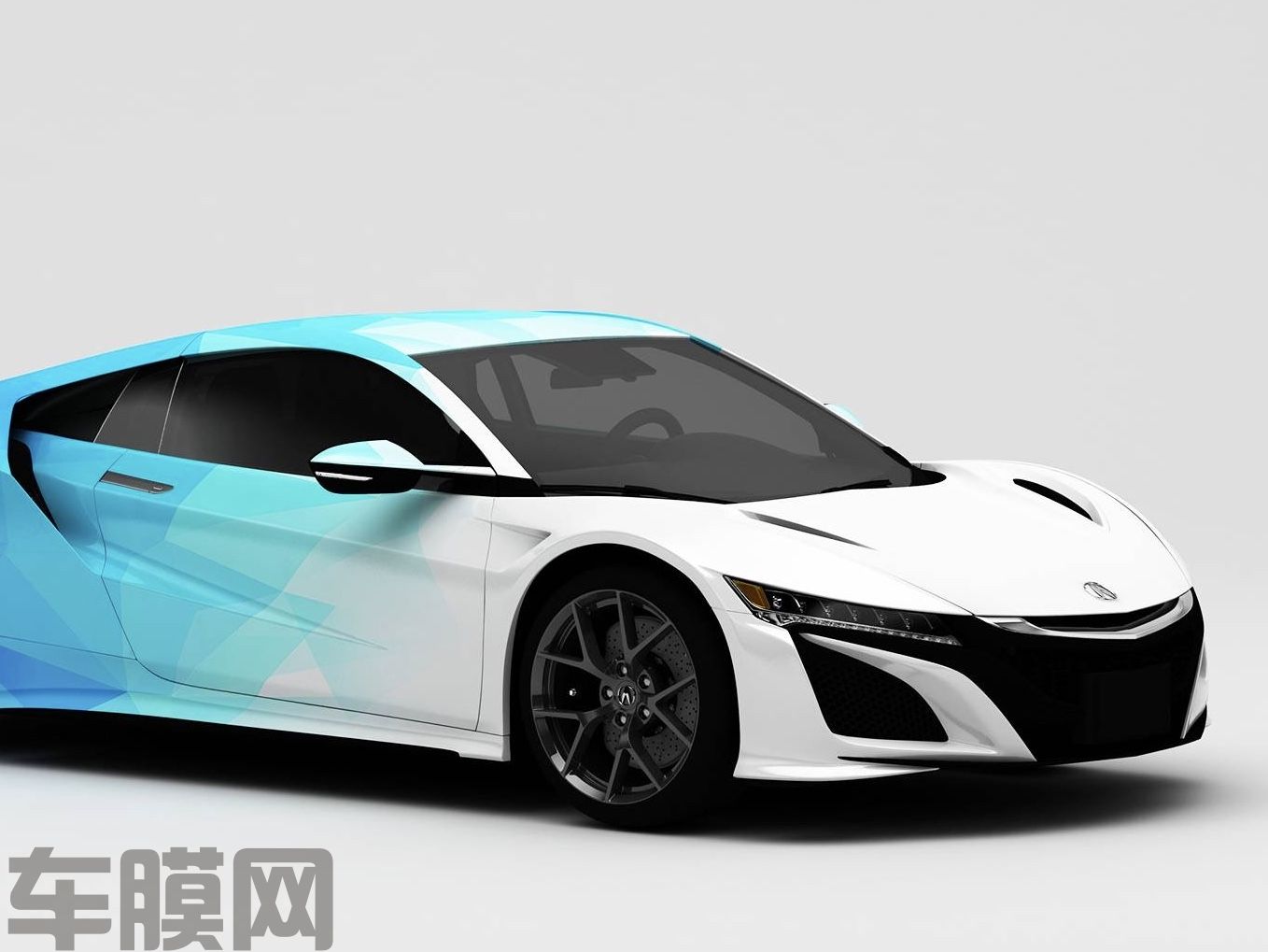讴歌NSX 赛道系列白蓝格子迷彩 效果图