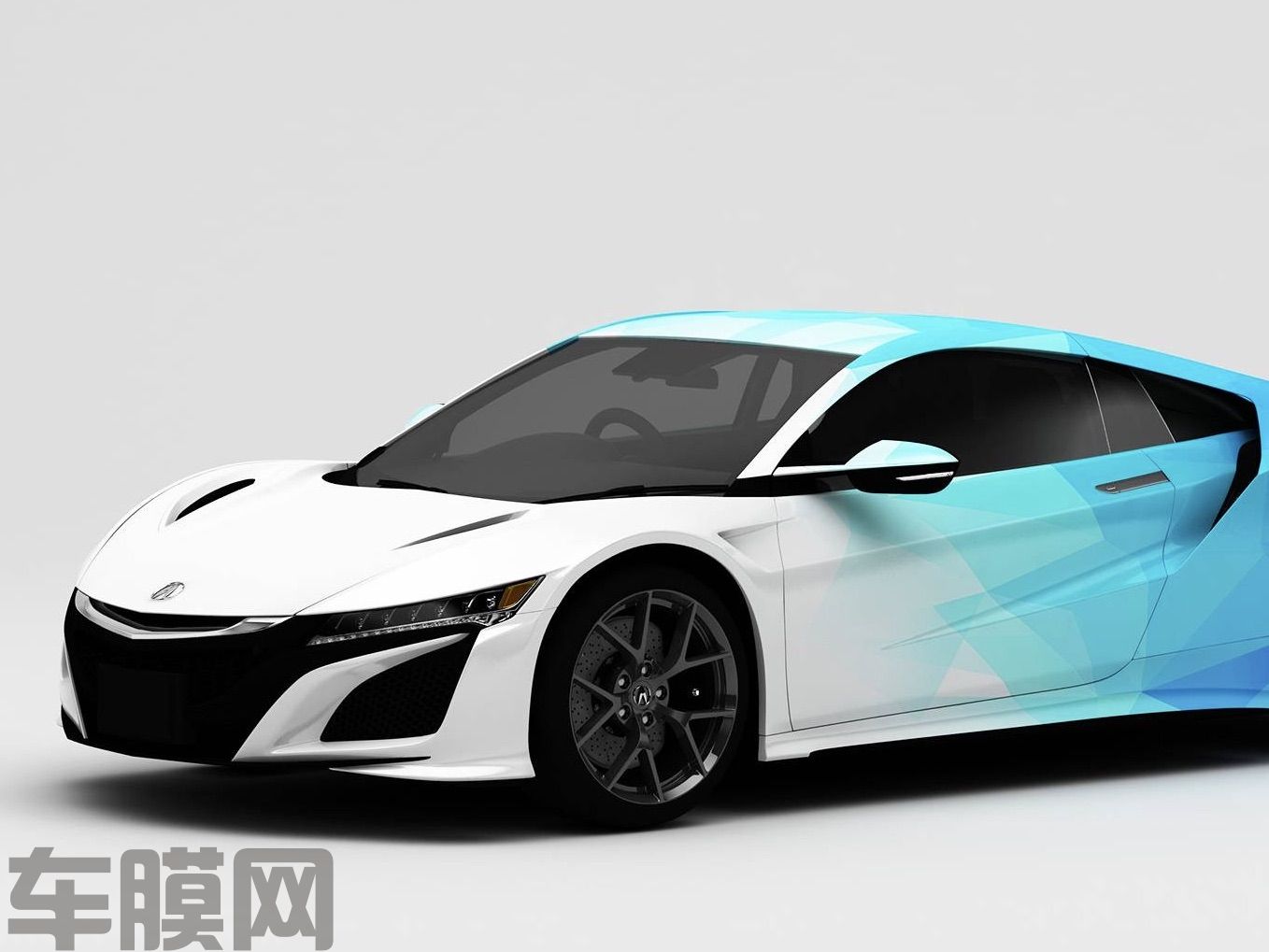 讴歌NSX 赛道系列白蓝格子迷彩 效果图