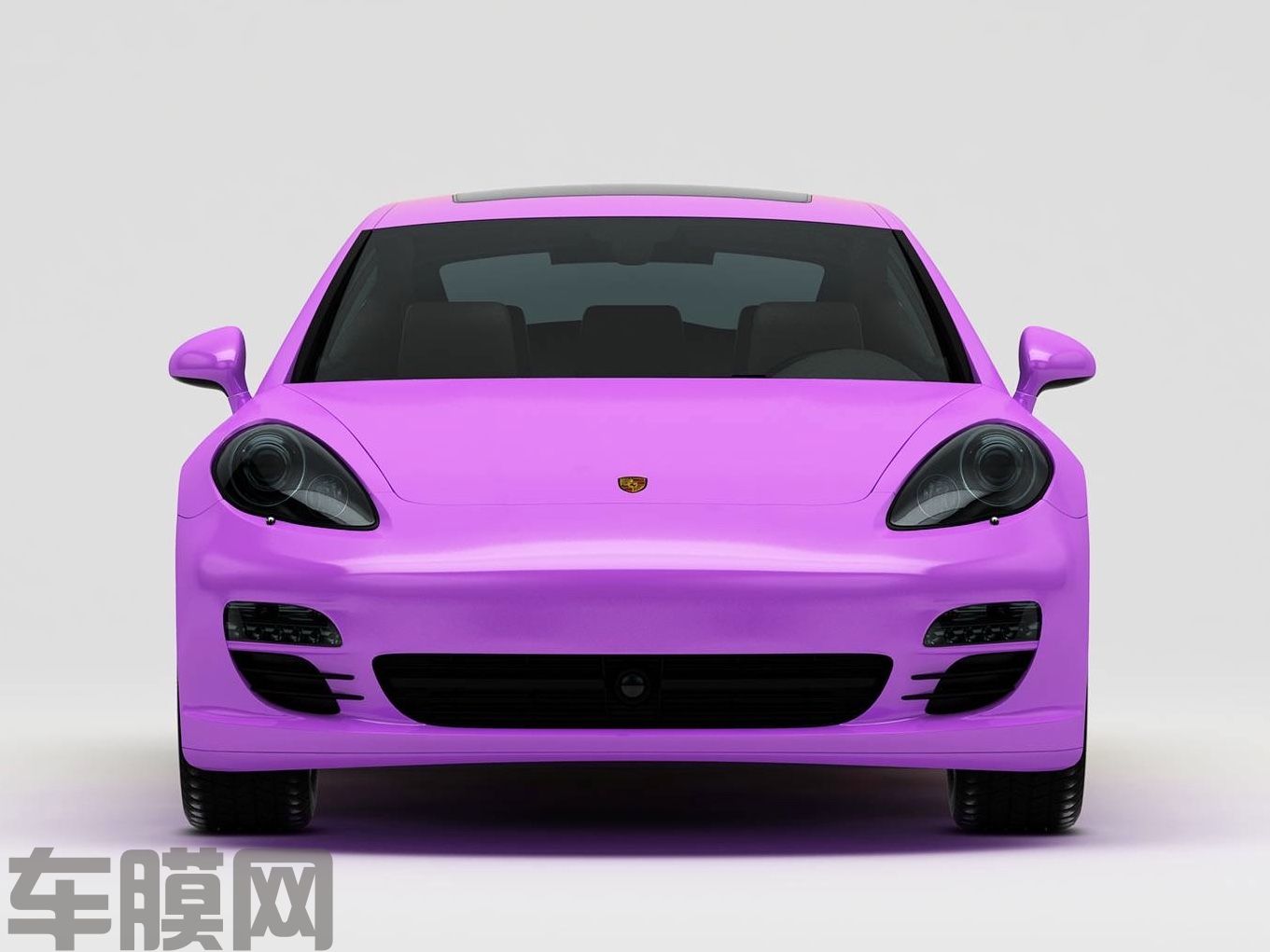 保时捷Panamera 紫黄渐变改色膜 效果图