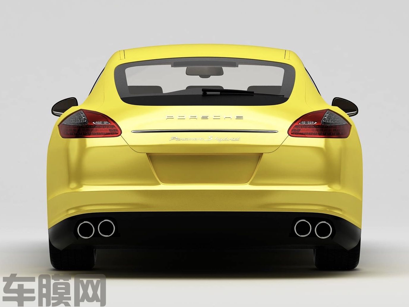 保时捷Panamera 黑黄渐变改色膜 效果图
