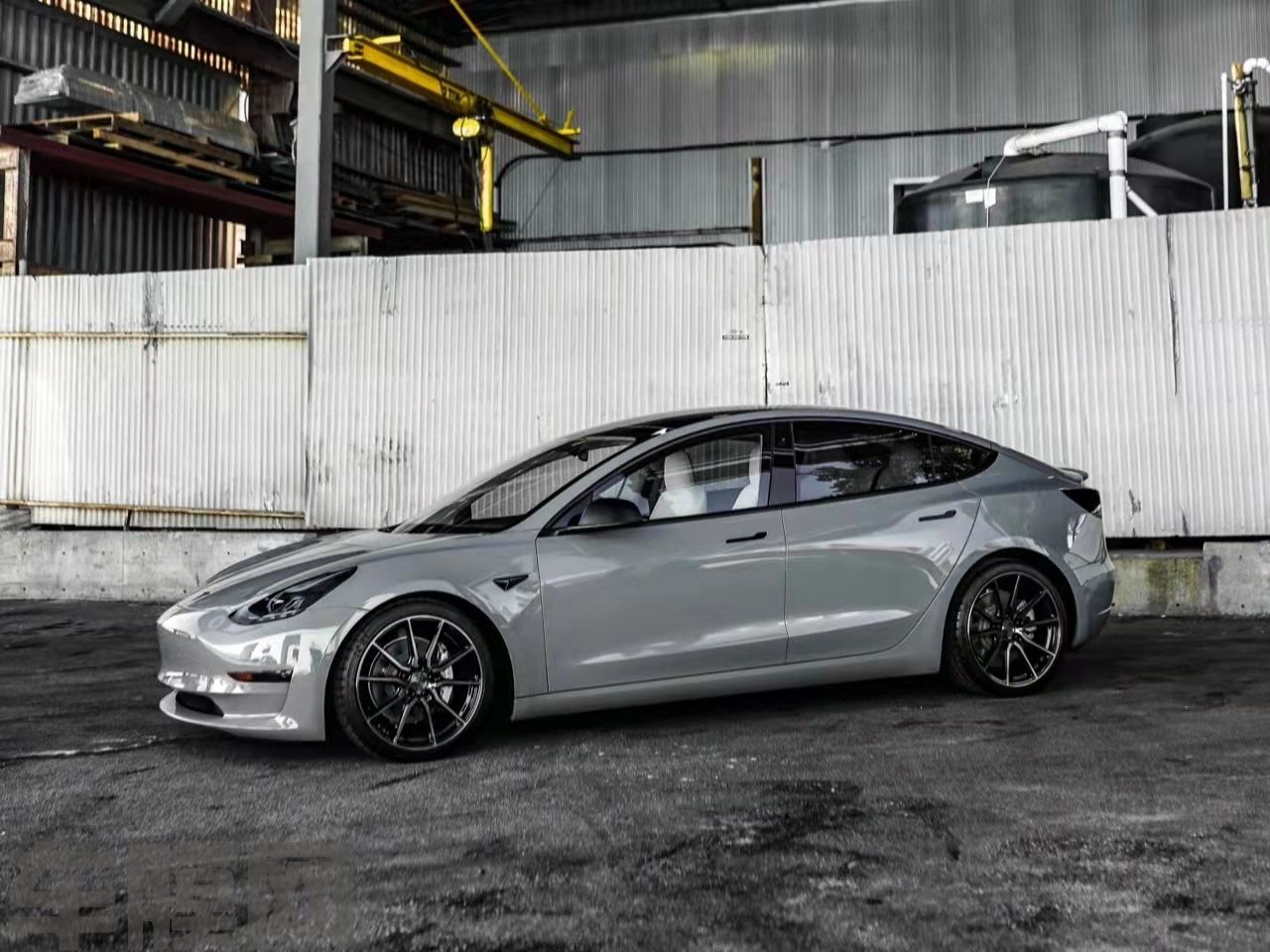 特斯拉Model 3 高亮纳多灰改色膜 效果图