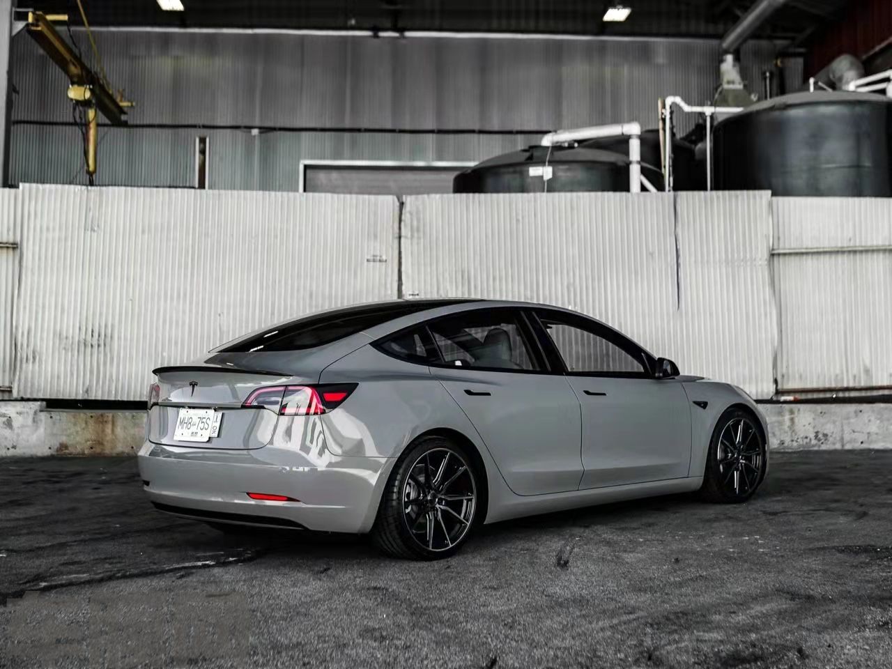 特斯拉Model 3 高亮纳多灰改色膜 效果图