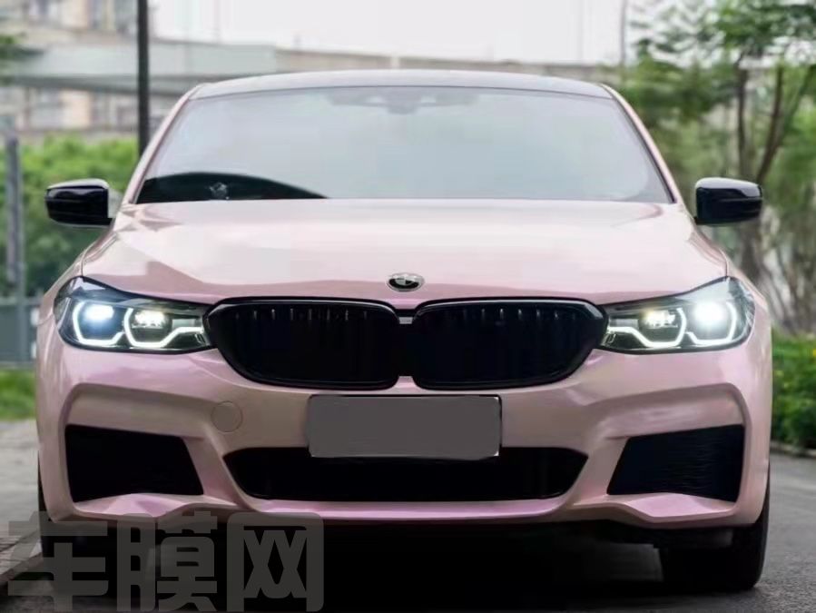 宝马GT 双色糖果胭脂粉改色膜 效果图