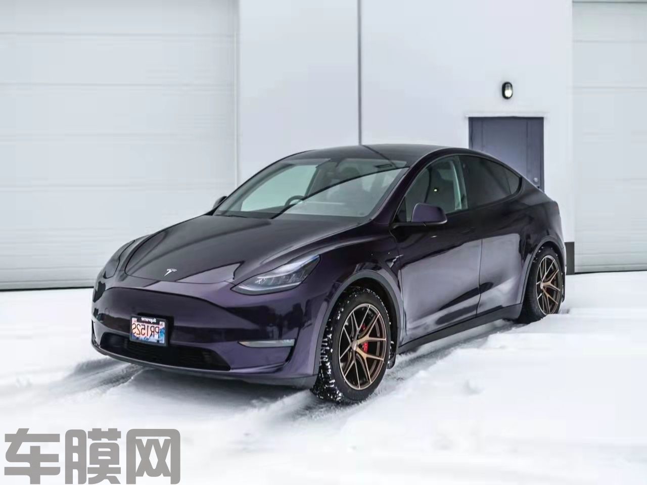 特斯拉Model Y 午夜紫改色膜 效果图
