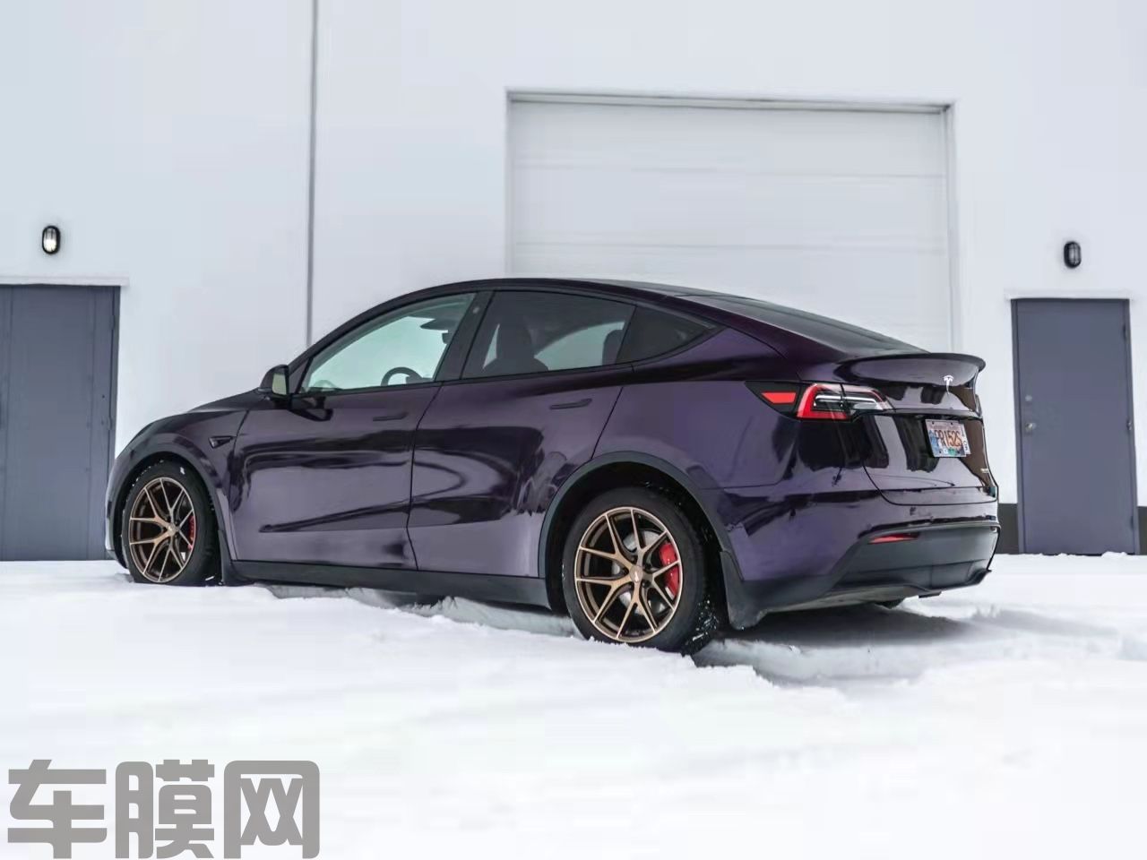 特斯拉Model Y 午夜紫改色膜 效果图