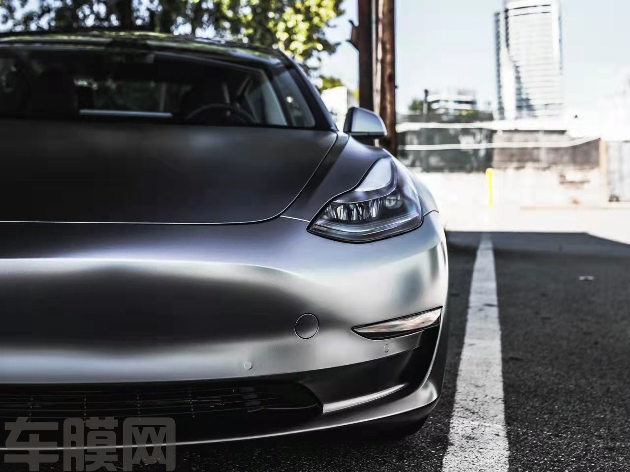 特斯拉Model 3 电光金属深空灰改色膜 效果图