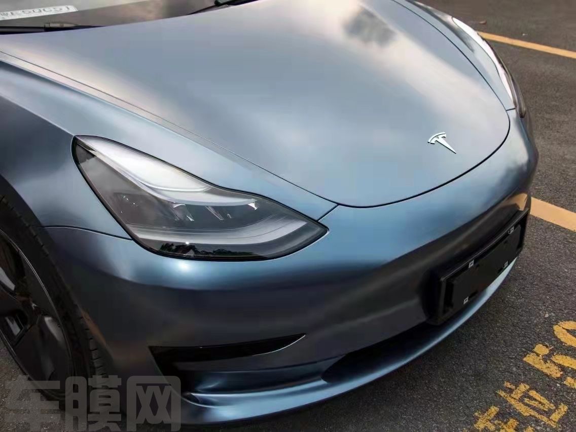 特斯拉Model3 电光风暴蓝改色膜 效果图
