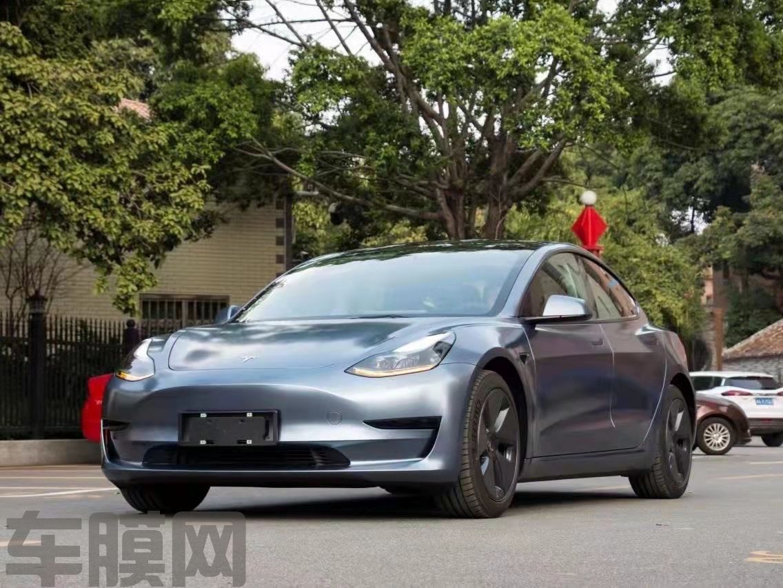 特斯拉Model3 电光风暴蓝改色膜 效果图
