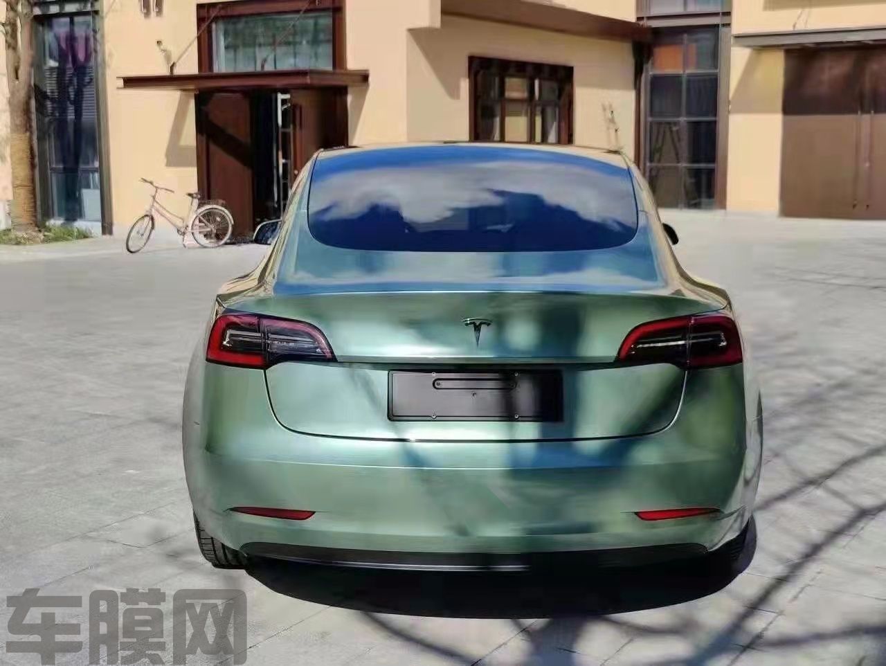 特斯拉 Model 3 弗兰西斯卡绿改色膜 效果图