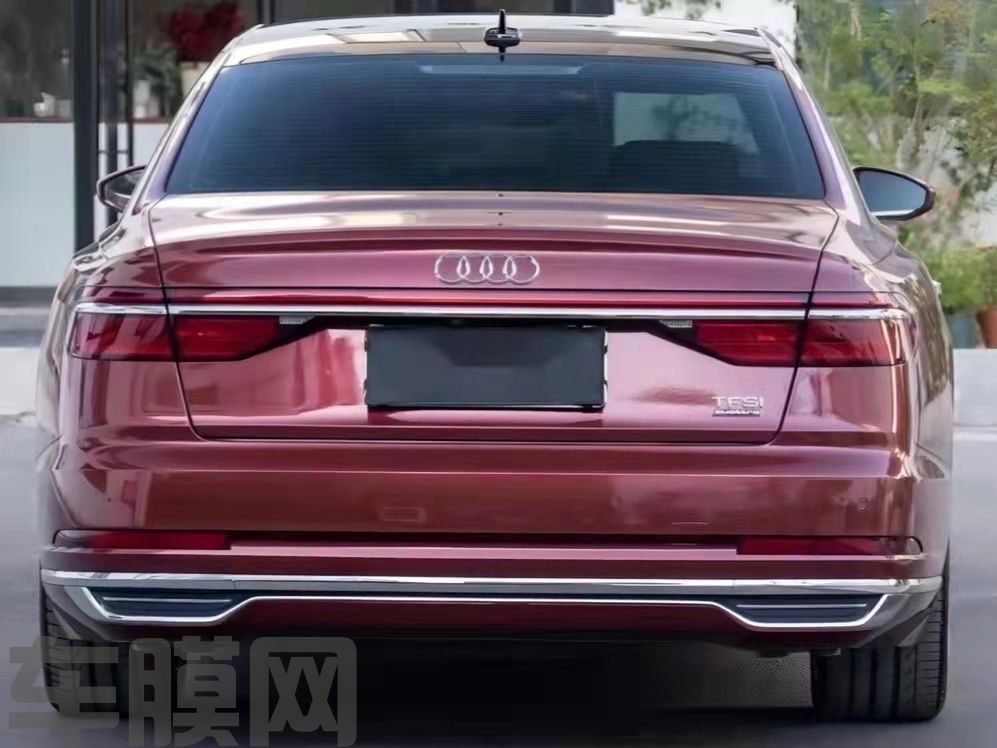 奥迪A8L PET车厘子红改色膜 效果图