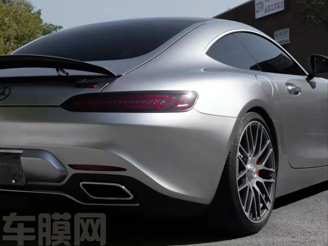 奔驰AMG GTS 液态金属GT银改色膜 效果图