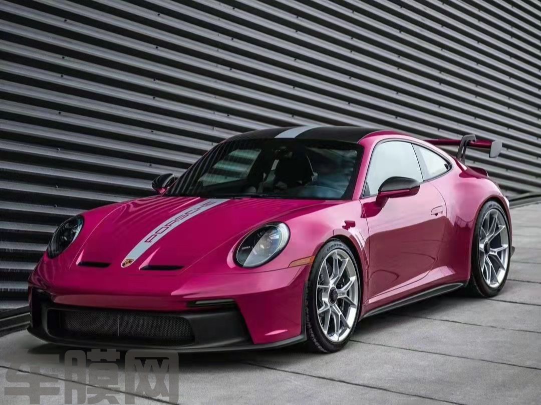 保时捷 922 GT3 星光宝石红改色膜 效果图