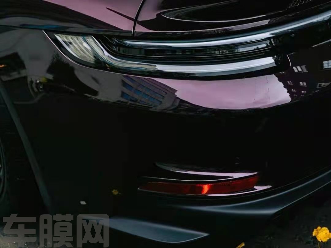 保时捷 922 GT3 黑比诺紫改色膜 效果图
