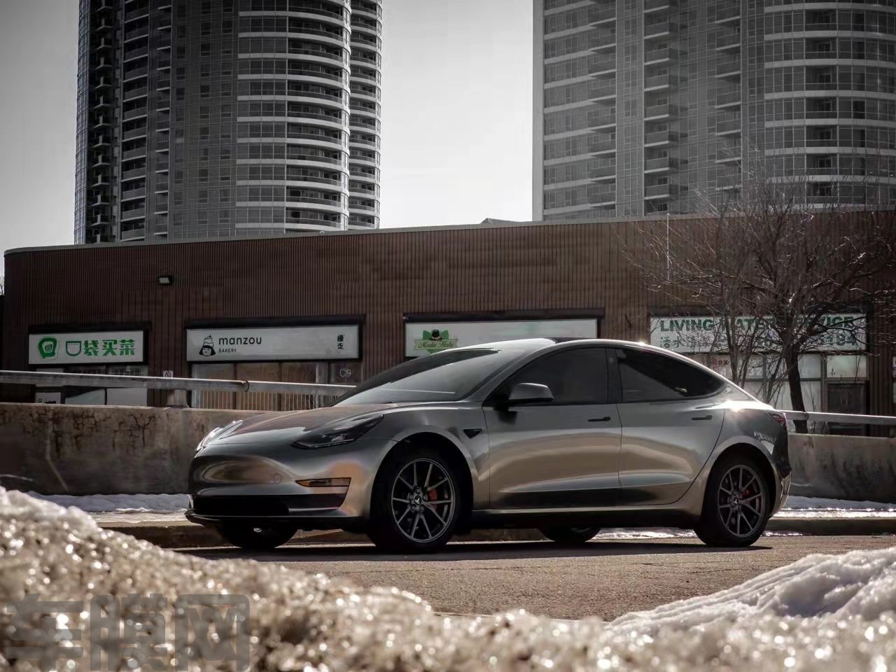 特斯拉Model3 液态金属银改色膜 效果图