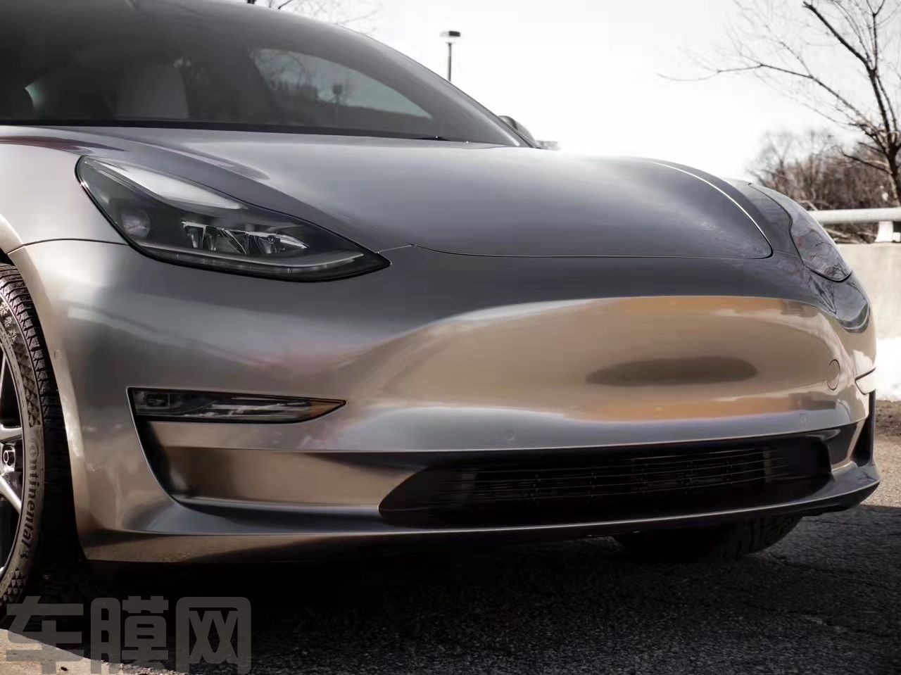 特斯拉Model3 液态金属银改色膜 效果图