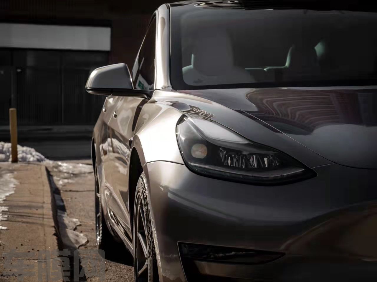 特斯拉Model3 液态金属银改色膜 效果图
