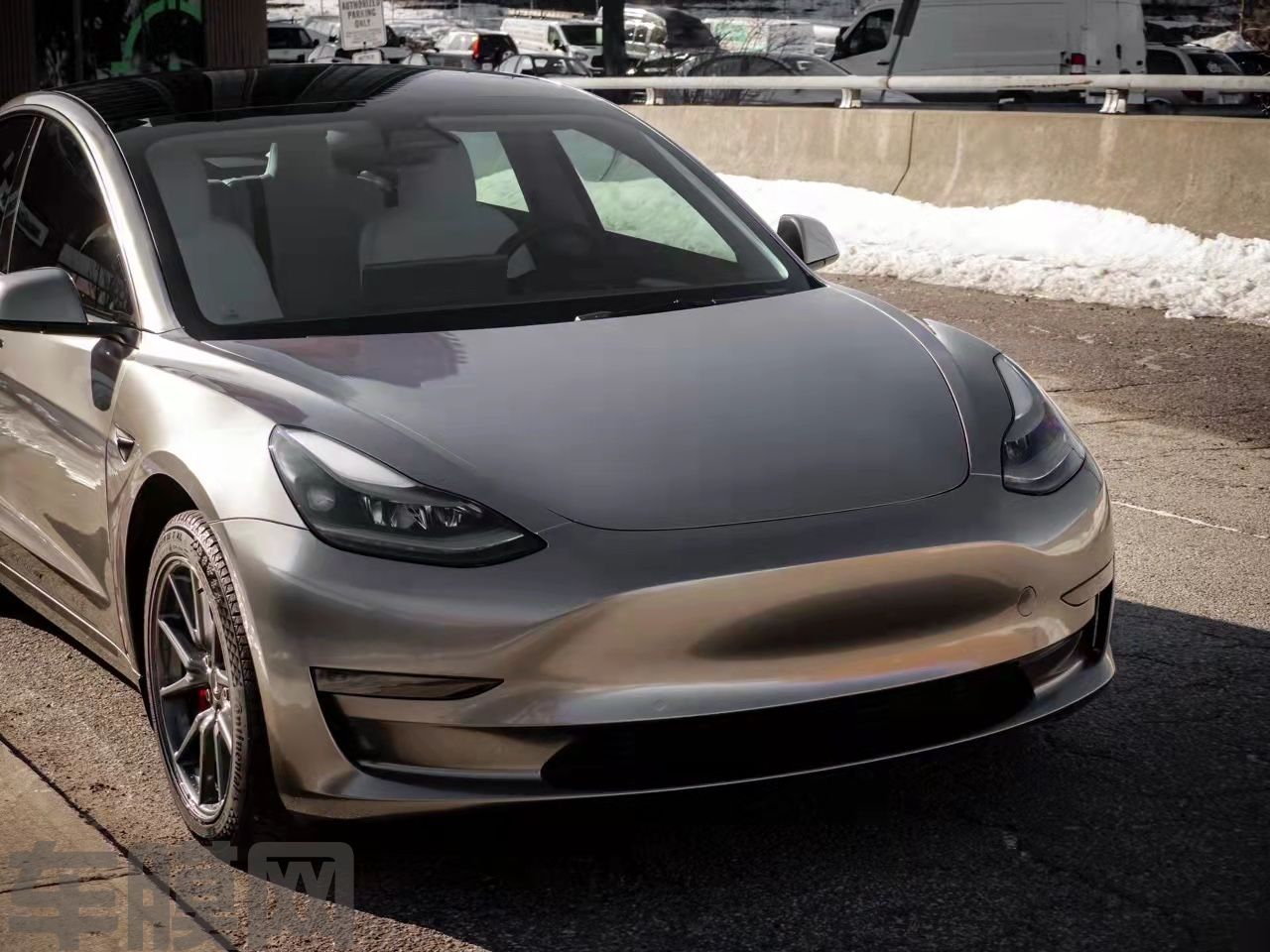 特斯拉Model3 液态金属银改色膜 效果图