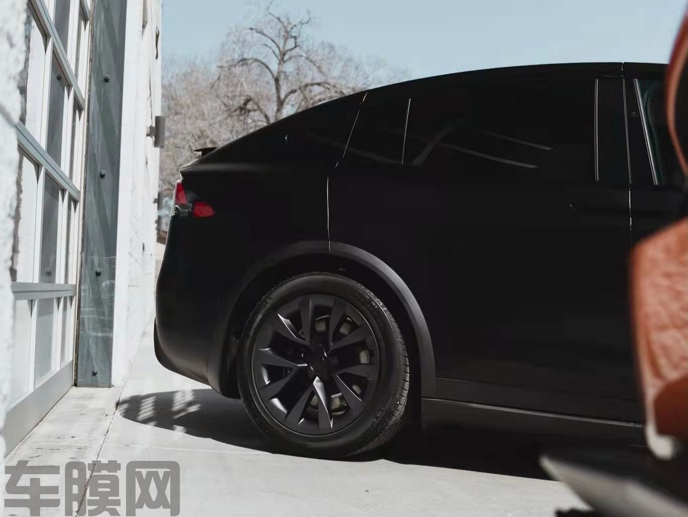 特斯拉Model X 哑光黑改色膜 效果图