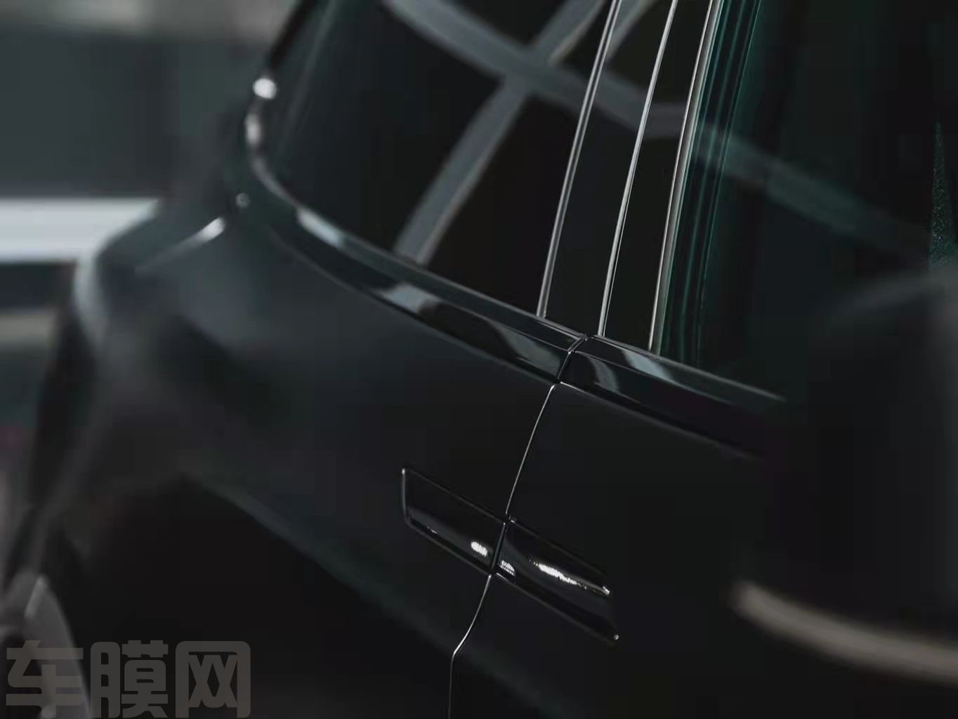 特斯拉Model X 哑光黑改色膜 效果图