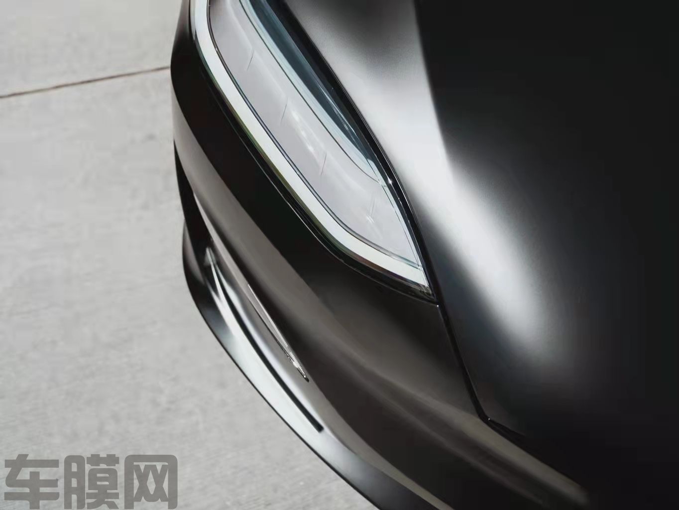 特斯拉Model X 哑光黑改色膜 效果图