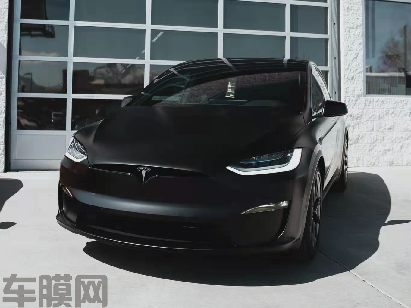 特斯拉Model X 哑光黑改色膜 效果图