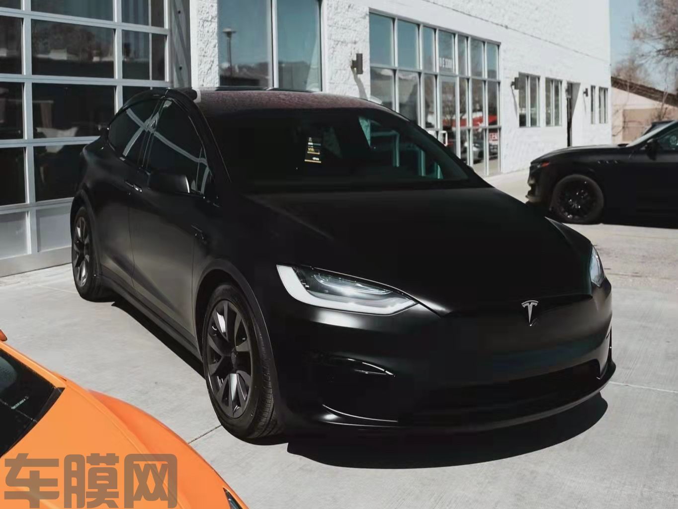 特斯拉Model X 哑光黑改色膜 效果图