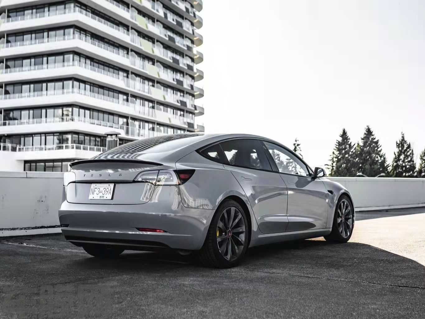 特斯拉Model 3 亮纳多灰改色膜 效果图