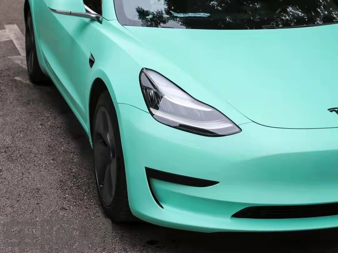 特斯拉Model3 消光蒂芙尼蓝改色膜 效果图