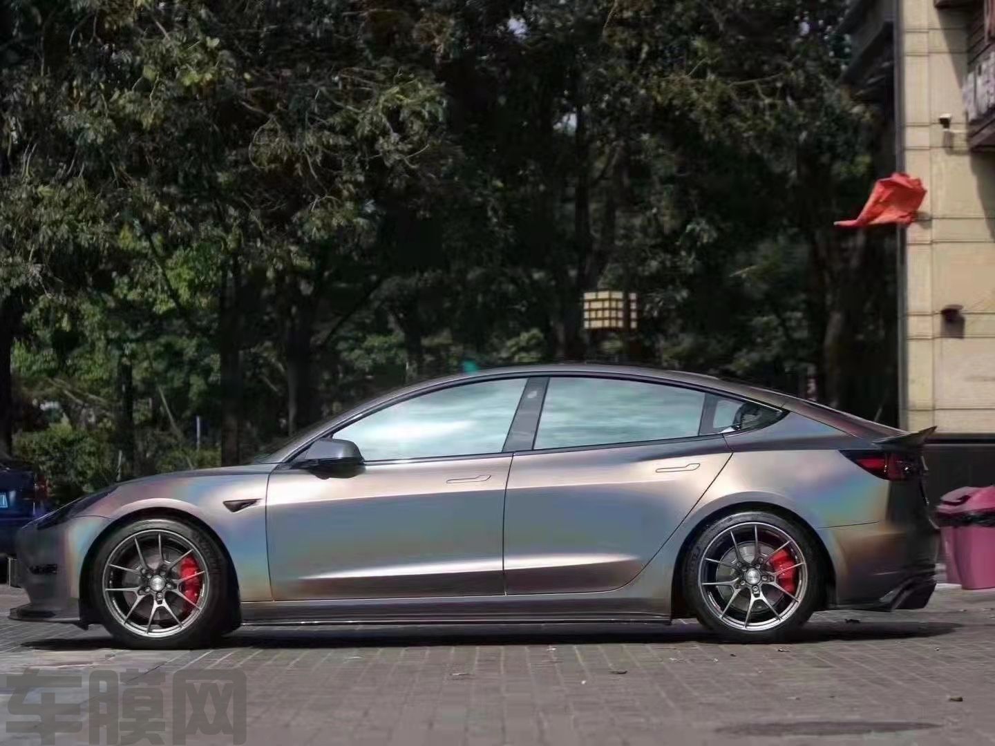 特斯拉Model3 锦绣灰改色膜 效果图
