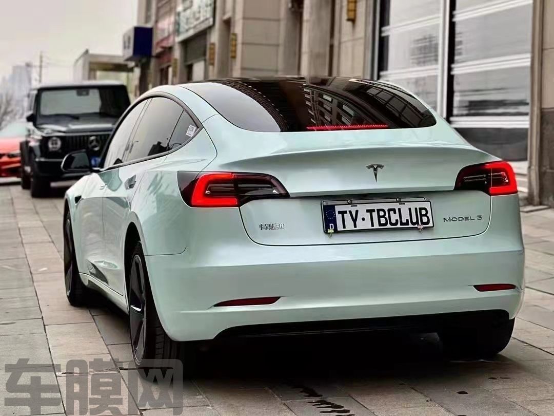 特斯拉Model3 马卡龙改色膜 效果图