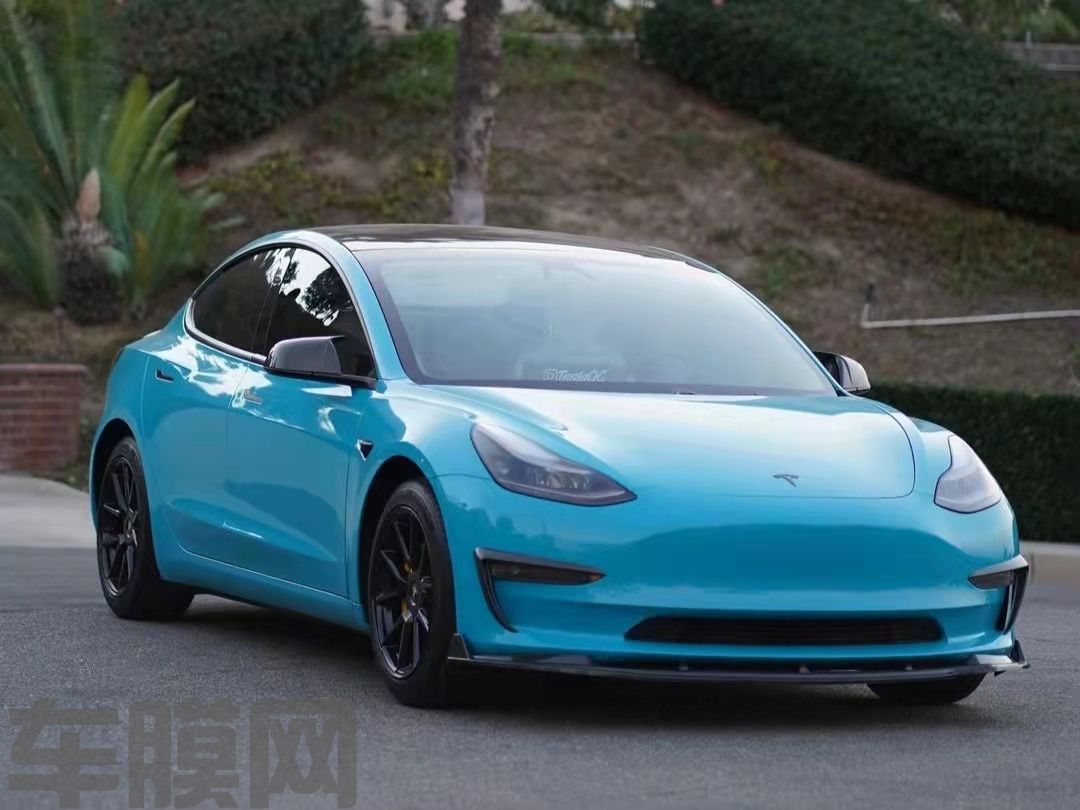 特斯拉Model3 迈阿密蓝改色膜 效果图